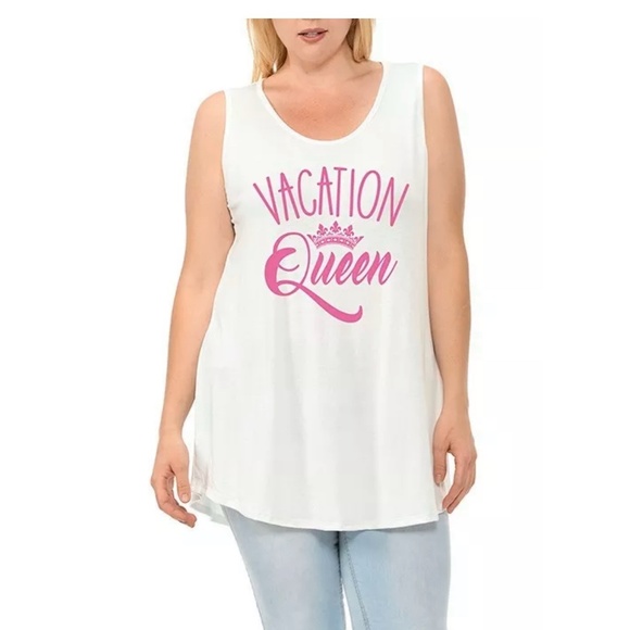 Women's Sleeveless Graphic Tank Top Plus Size 1X XXL - Picture 1 of 6